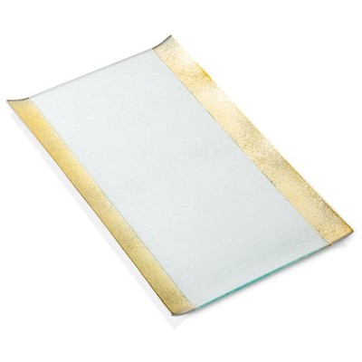 Classic Touch Glass Tray with Gold Borders