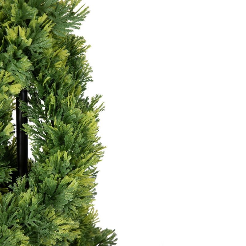 Northlight Real Touch™ Artificial Cedar Double Spiral Topiary Tree in Pot, Unlit - 4.5', 3 of 8