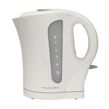 Proctor Silex 1.7 Liter Plastic Electric Kettle in White