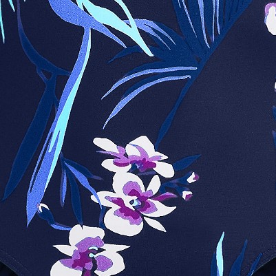 deep sea navy tropical floral