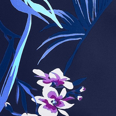 deep sea navy tropical floral