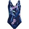 Lands' End Women's Chlorine Resistant Scoop Neck X-Back High Leg Soft Cup Tugless Sporty One Piece Swimsuit - 3 of 4
