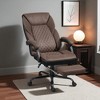 Mshliw Big and Tall Ergonomic Executive Office Chair with Reclining High Back, Footrest, Microfiber Upholstery, Adjustable Height - 3 of 4