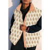 Imily Bela Womens Floral Quilted Puffer Coat Winter Warm Oversized Vest Cap Sleeve - 3 of 4