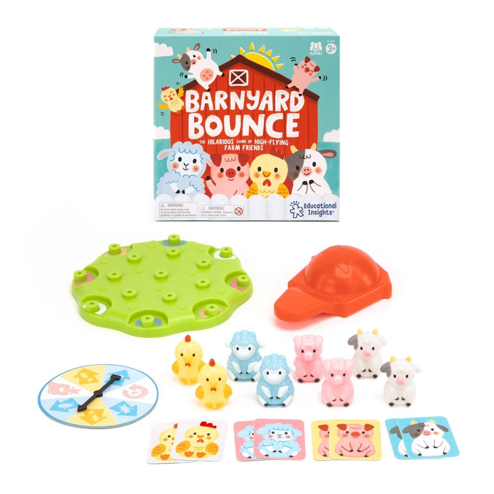 Photos - Board Game Educational Insights Barnyard Bounce : Memory & Math Skills for Kids, Includes Game Board & Pieces 