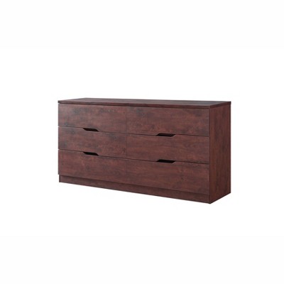 Nelton 6 Drawers Dresser Vintage Walnut - miBasics