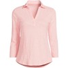 Lands' End Women's 3/4 Sleeve Slub Polo Top - 3 of 3