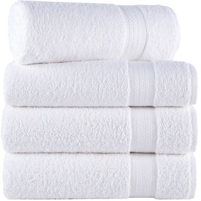 REGAL RUBY 4 Pack Bath Towels Quick-Dry High Absorbent 100% Turkish Cotton Towel for Bathroom, Guests, Pool, Gym, Camp, Travel, College Dorm, Shower