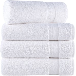 REGAL RUBY 4 Pack Bath Towels Quick-Dry High Absorbent 100% Turkish Cotton Towel for Bathroom, Guests, Pool, Gym, Camp, Travel, College Dorm, Shower - 1 of 4