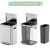 Dual Trash Can, Stainless Steel Garbage Can with Soft-Close Lid, Hands-Free Recycle Bin with Removable Inner Buckets for Home, Kitchen - 3 of 4