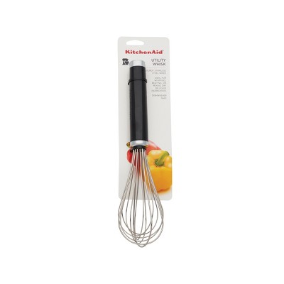 KitchenAid 10.5 Inch Black and Silver Stainless Steel Balloon Whisk