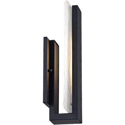 U-Shape Classic Black Wall Sconce with Piastra Glass, Dimmable LED
