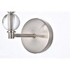 Elegant Lighting Bethany 1 light bath sconce in satin nickel with white fabric shade - 4 of 4