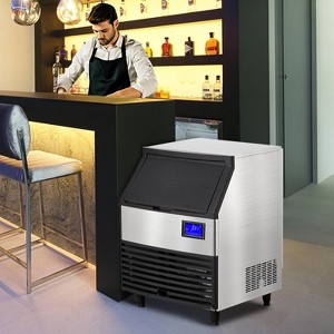 Acekool Commercial Ice Maker Machine, 130Lbs/24H with 27Lbs Storage Bin, Clear Ice Cubes & Automatic Cleaning for Restaurants and Home - 1 of 4