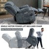 PAGED Modern Recliner Chair, Heating Massage Chair with Cup Holder, Side Pocket and USB Port, Chenille Accent Chair for Bedroom, Living Room - 3 of 4