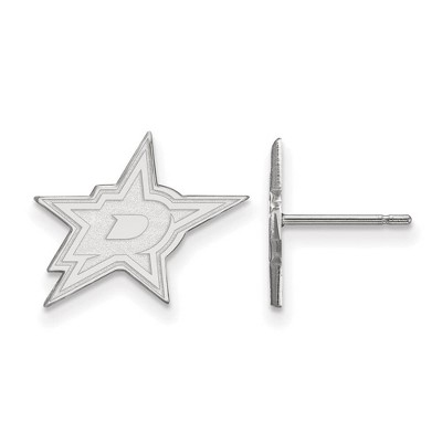 Black Bow Jewelry 14k White Gold Dallas Stars NHL Stud Earrings