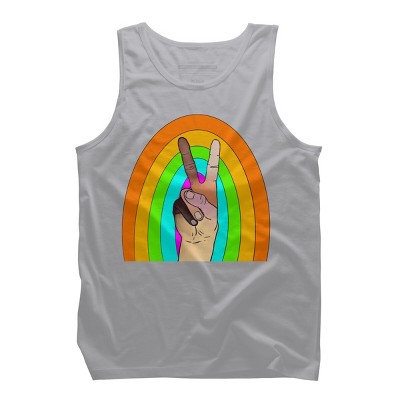 Design By Humans Peace Hand Symbol Stripes By PaperRescueDesigns Tank Top