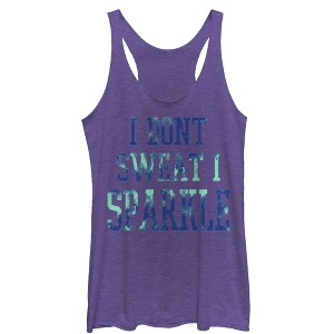 Women's CHIN UP Sparkle Tie-Dye Racerback Tank Top - 1 of 3