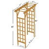 Gulches Light Brown Wooden Arbor - Wedding Arch for Ceremony, Plant Climbing Trellis & Christmas Decor Pergola for Garden Backyard - 2 of 4