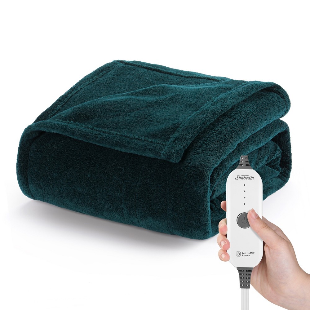 Photos - Duvet 50" x 60" Nordic Premium Heated Throw Electric Blanket Emerald - Sunbeam