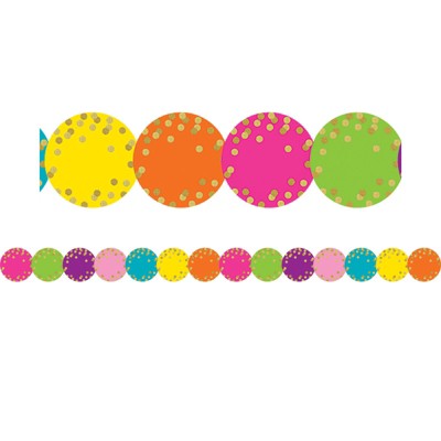 Teacher Created Resources Confetti Circles Die-Cut Border Trim, 35 Feet (Pack of 6)