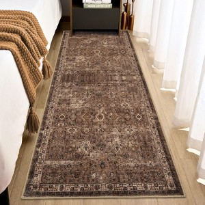 Garvee Vintage Runner Washable Area Rug for Bedroom Living Room Non-Slip Hallway Runners Accent Super Soft Thin Indoor Carpet for Dining Room Bedroom - 1 of 4