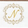 Linum Home Textiles 100% Turkish Cotton MONICA Gold Thread 2PC Embellished Hand Towel Set - 3 of 3