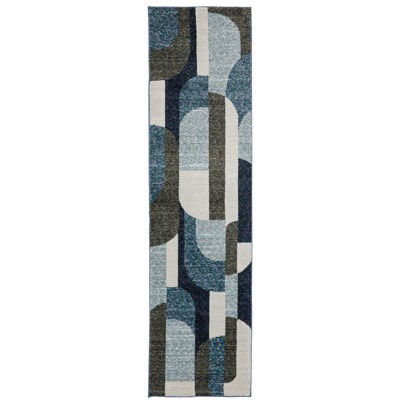 Oriental Weavers Strada STR03 Blue/ Grey Indoor Area Rug - 2'3" x 8'