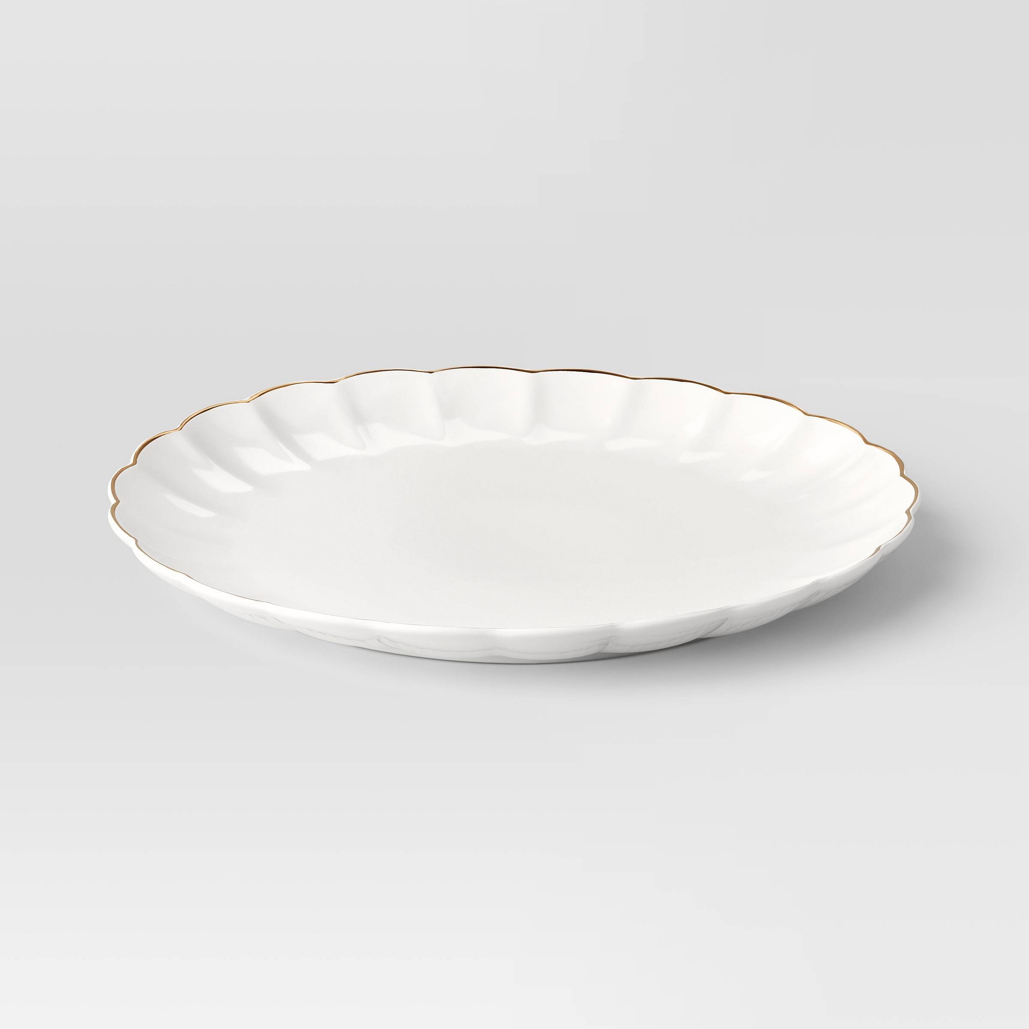 Serve Platter Scalloped Gold Rim - Threshold™