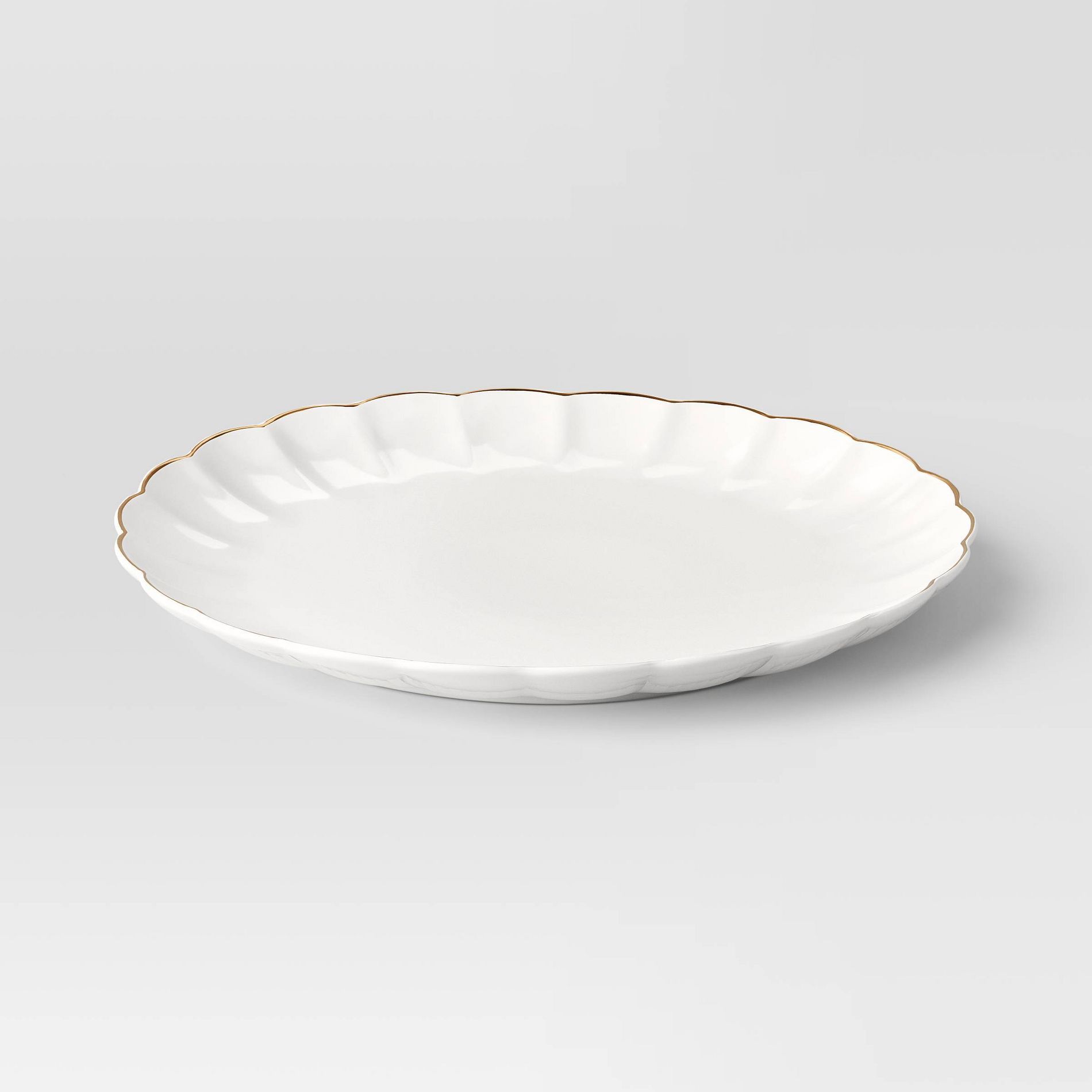 Serve Platter Scalloped Gold Rim - Threshold™
