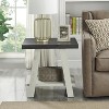 Athens Contemporary Two-Tone Wood Shelf End Table in Weathered Charcoal and Beige - 2 of 4