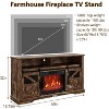 Fireplace TV Stand for TVs up to 65", Farmhouse Entertainment Center with 23" Electric Fireplace, Sliding Barn Door & Adjustable Shelf - 3 of 4