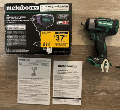 Metabo Hpt Wr18dbdl2q4m 18v Brushless Lithium ion 1 2 In. Cordless Triple Hammer Impact Wrench tool Only Target