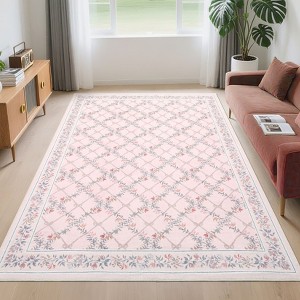 Modern Area Rugs Diamond Floor Mats with Non-Slip Backing - 1 of 4