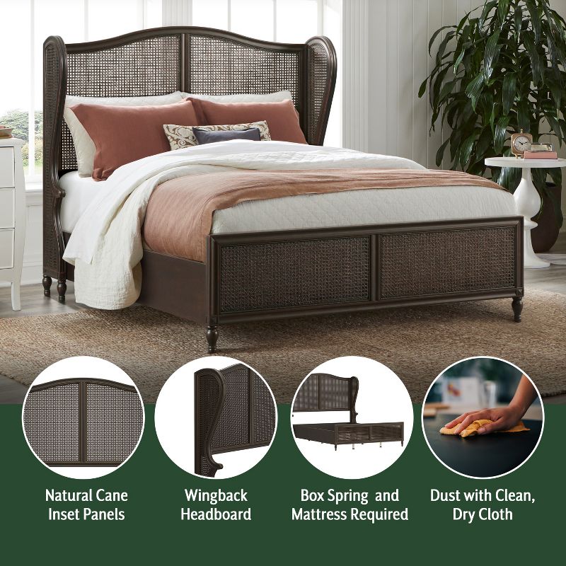Sausalito Wood and Cane Bed Oiled Bronze - Hillsdale Furniture, 3 of 14