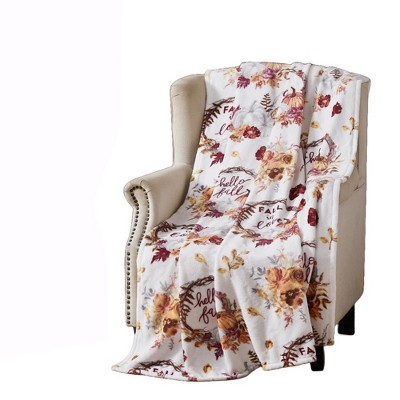RT Designer's Collection Harvest Love Printed Flannel Throw Blanket 50" x 70" Multicolor