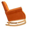 Kumasinova Baby Room High Back Nursery Rocking Chair with Flared Armrest,Comfortable Padded Rocker for Nursery&Living Room,250lbs Max - 4 of 4