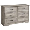 5/6-Drawer Farmhouse Dresser - Modern Wooden Chest with Wide Metal Handles, Storage Organizer for Bedroom, Living Room & Nursery - 3 of 4
