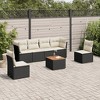 vidaXL Garden Sofa Set Black and Cream - 2 of 4
