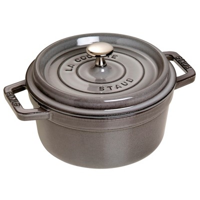 Staub - Cast Iron 4-qt Round Cocotte - Graphite Grey