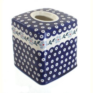Blue Rose Polish Pottery O003 Manufaktura Tissue Box - 1 of 2