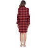 Ashford & Brooks Women's Flannel Plaid Sleep Shirt Button Down Nightgown - 3 of 4