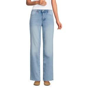 Lands' End Women's Soft Denim Mid Rise Boyfriend Jeans - 1 of 3