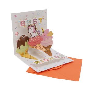 Unique Bargains Greeting Card Assorted Color 5.5"x5.5"x0.4" 1 Pc - 1 of 3