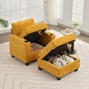 Hyleory Chenille Storage Accent Chair with Ottoman,Upholstered Comfy Sofa Armrest chair for Living Room Bedroom - 2 of 4