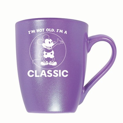 Elanze Designs Steamboat Willie I'm Not Old I'm A Classic 10 ounce New Bone China Coffee Tea Cup Mug, Passion Purple