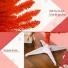 TopComfy Christmas Tree Stands Artificial Christmas Tree Festive Pencil Christmas Tree Cozy Snowy Decor for Living Room, Red, 33.1"*5.52"*5.91" - 3 of 4