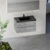 Whisen Minimalist Floating Wall-Mounted Bathroom Vanity with Integrated Quartz Sand Sink and  Storage Drawers - Grey - 2 of 4