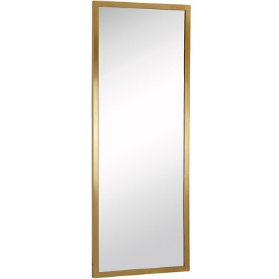 Hamilton Hills 18x48 Inch Brushed Gold Metal Frame Full Length Mirror ...