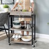 VASAGLE Kitchen Serving Cart with Removable Tray, 3-Tier Kitchen Utility Cart on Wheels with Storage, with Brakes, Leveling Feet - 4 of 4